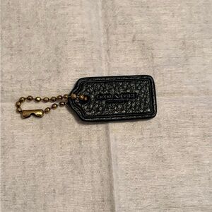 Coach Black Leather Hang Tag